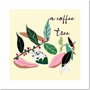 a coffee  tree, hand drawing Posters and Art